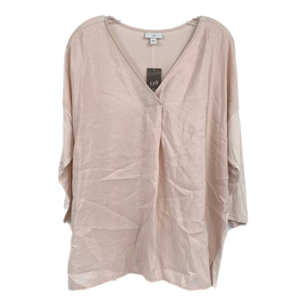 J. Jill Pink V-Neck 3/4 Sleeve Blouse | Size L